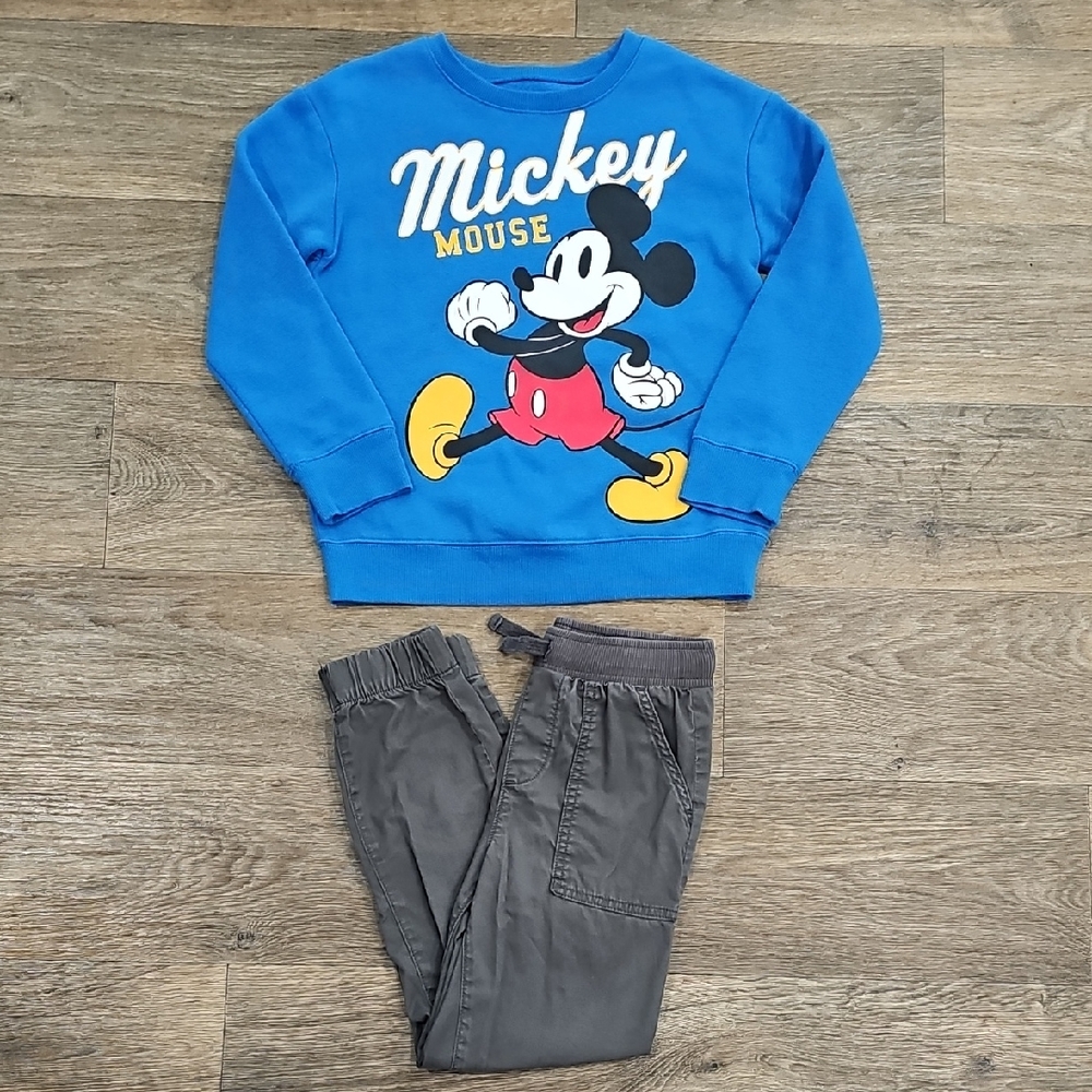 Disney Mickey Mouse Sweater And Jumping Beans Pants Bundle Size 7